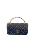 Anum Bags CHL MINI FLAP BAG WITH TOP HANDLE 19CM BLACK AS2431