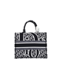 Ezyycart Bags DIR LARGE BOOK TOTE CORNFLOWER OBLIQUE EMBROIDERY BLACK 42CM