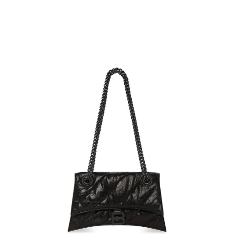 Ezyycart Bags BALENCIAGA CRUSH SMALL CHAIN BAG QUILTED IN BLACK 25CM