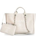 Anum Bags CHL SMALL SHOPPING BAG SILVER HARDWARE CREAM