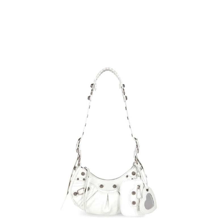 Ezyycart Bags BALENCIAGA LE CAGOLE XS SHOULDER BAG IN WHITE 25CM