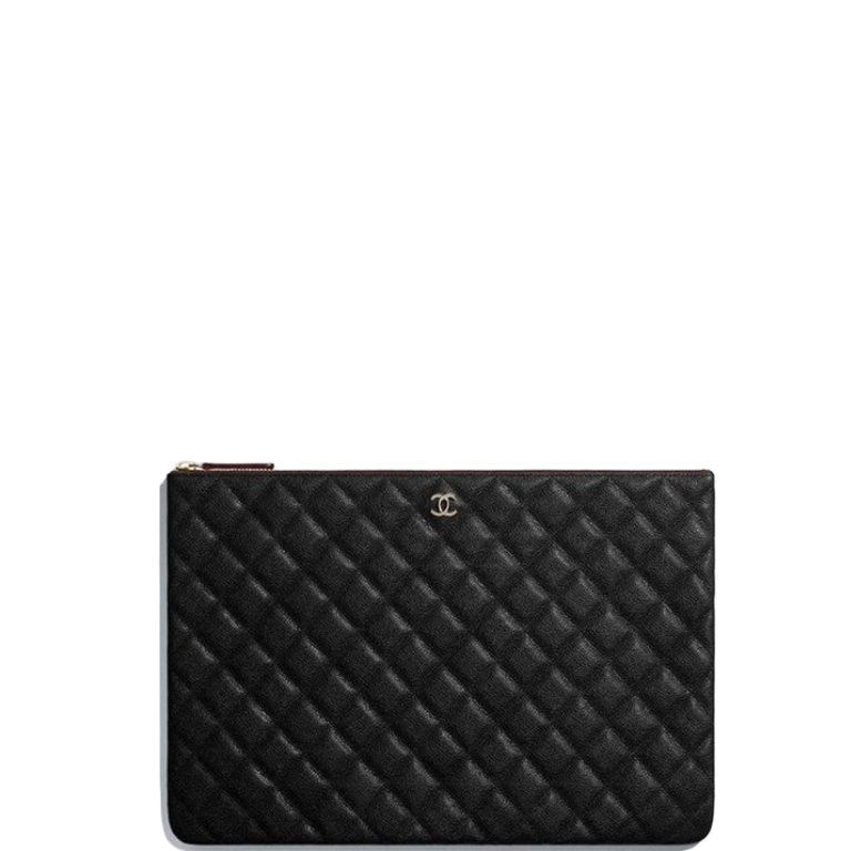 Anum Bags CHL POUCH CLASSIC BLACK LEATHER CLUTCH A82545