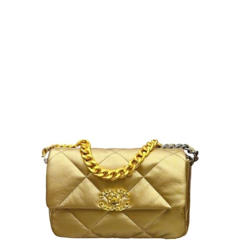 Anum Bags CHL 19 FLAP BAG IN GOLD LAMBSKIN 25CM
