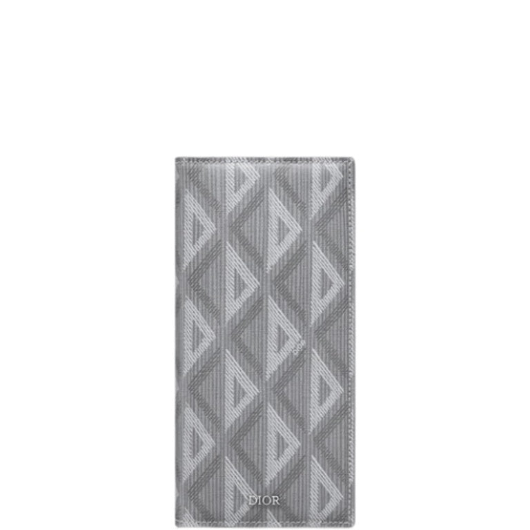 Ezyycart Bags dir VERTICAL LONG WALLET GREY CD DIAMOND CANVAS 2ESBC002DCO H42E