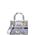 Ezyycart Bags DIR MEDIUM LADY D-LITE BAG BLUE REEVE D'INFINI EMBROIDERY 24CM M0565ORVX M933