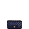 Anum Bags CHL CLASSIC MEDIUM LAMBSKIN FLAP NAVY AND GOLD 25CM