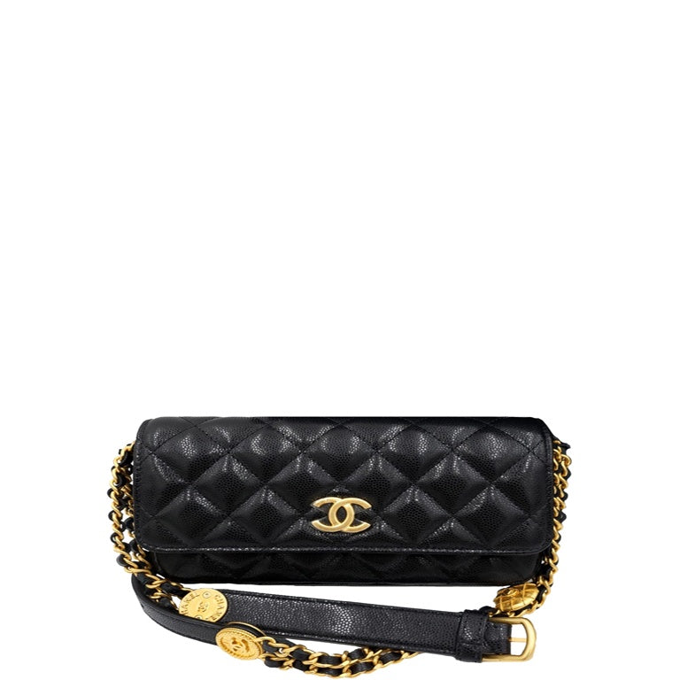 Anum Bags CHL SMALL FLAP BAGS GOLD HARDWARE BLACK 7.5IN/19.2CM