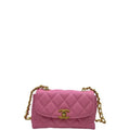 Anum Bags CHL FLAP BAG WITH CHAIN PINK 20CM