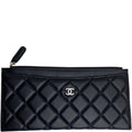 Anum Bags CHL CLASSIC ZIP POUCH LAMBSKIN WALLET BLACK 22CM