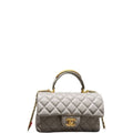 Anum Bags CHL 22B FLAP BAG WITH GOLD HARDWARE TOP HANDLE GREY 20CM AS2431