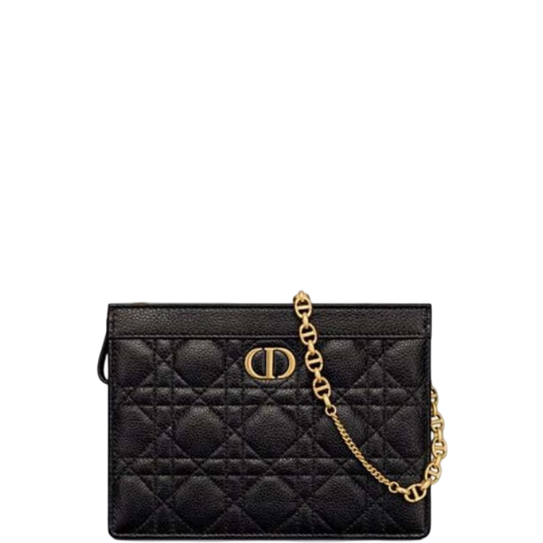 Ezyycart Bags dir CARO ZIPPED POUCH WITH CHAIN BLACK S5106UWHC_M900