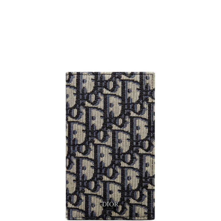 Ezyycart Bags dir LONG BI FOLD CARD HOLDER BEIGE AND BLACK OBLIQUE JACQUARD 17.5CM 2ESCH147YSE H05E