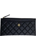 Anum Bags CHL CLASSIC ZIP POUCH CAVIAR WALLET BLACK 22CM