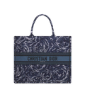 Ezyycart Bags DIR LARGE BOOK TOTE BLUE ROSES EMBROIDERY 42CM M1286ZRVG M928