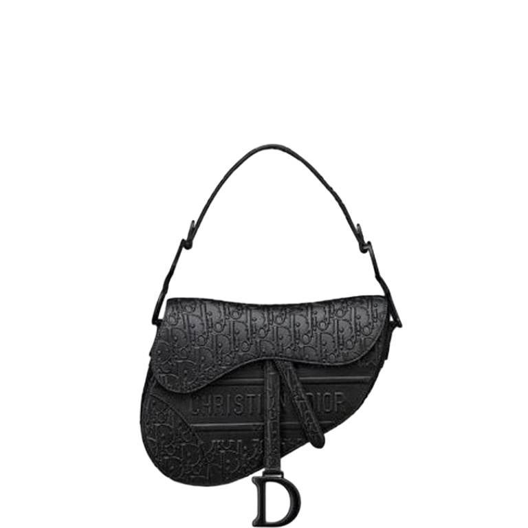 Anum Bags DIR SADDLE BLACK OBLIQUE EMBOSSED 25CM