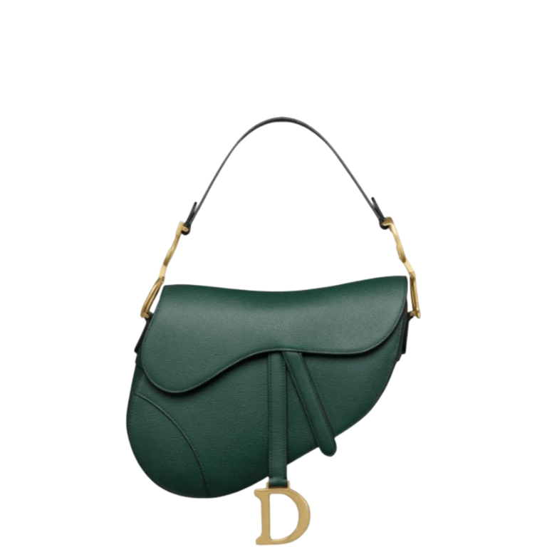 Ezyycart Bags DIR SADDLE WITH STRAP GRAINED CALFSKIN GREEN