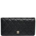 Anum Bags CHL BLACK CAVIAR LEATHER CLASSIC LONG FLAP WALLET 19.5CM