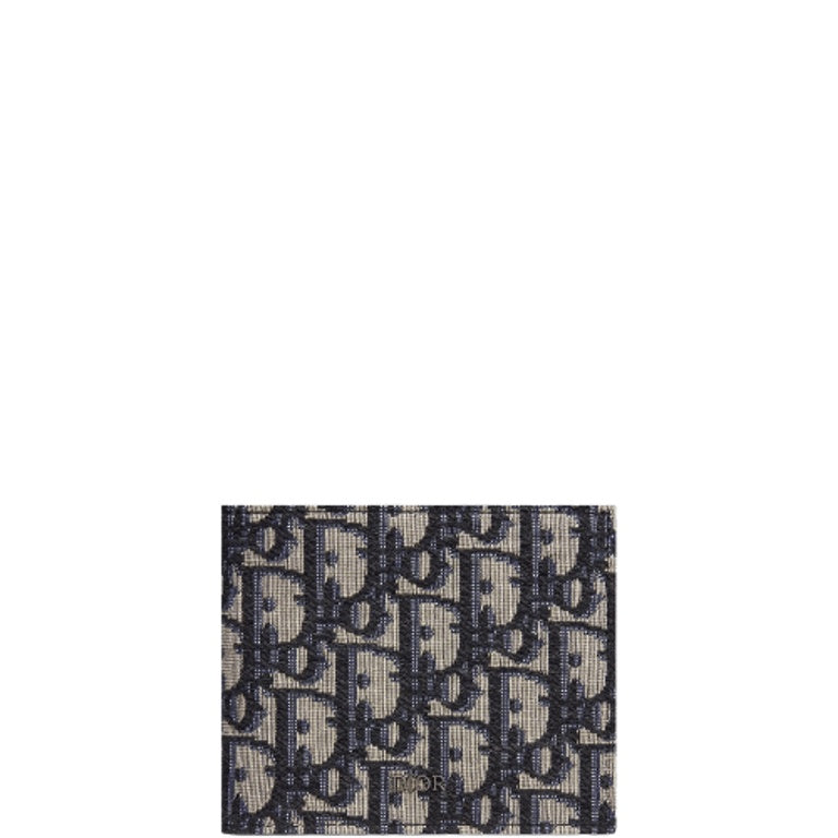 Ezyycart Bags dir WALLET BEIGE AND BLACK OBLIQUE JACQUARD 11CM 2OBBH027YSE H05E