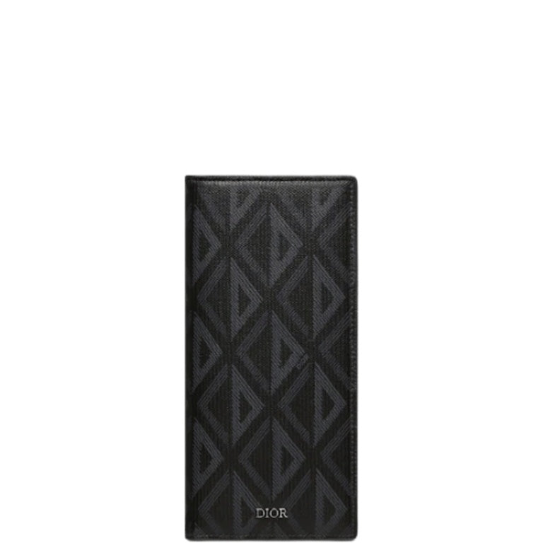 Anum Bags dir VERTICAL LONG WALLET BLACK CD DIAMOND CANVAS 17.5CM 2ESBC002DCO H43E