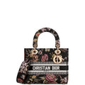 Ezyycart Bags DIR SMALL LADY D-LITE BAG BLACK JARDIN BOTANIQUE EMBROIDERY 17CM