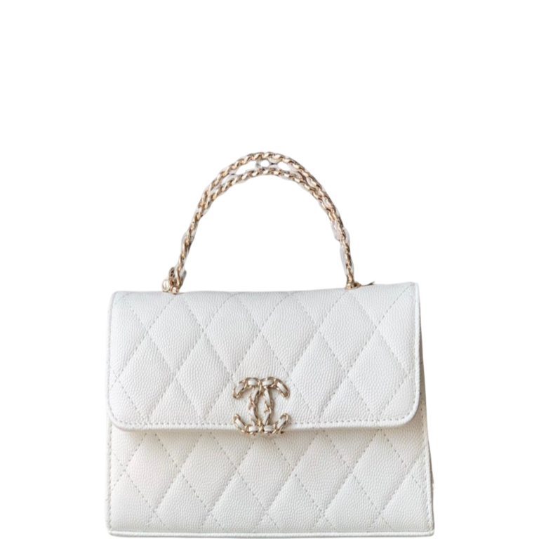 Anum Bags CHL FLAP PHONE HOLDER WITH CHAIN WHITE 18CM/7.1IN