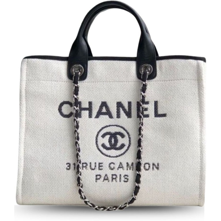 Anum Bags CHL SMALL SHOPPING BAG SILVER HARDWARE WHITE