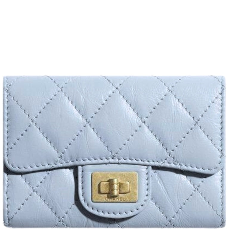 Anum Bags CHL 2.55 FLAP CARD HOLDER LIGHT BLUE WALLET