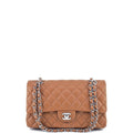 Anum Bags CHL CLASSIC MEDIUM LAMBSKIN FLAP BROWN AND SILVER 25CM