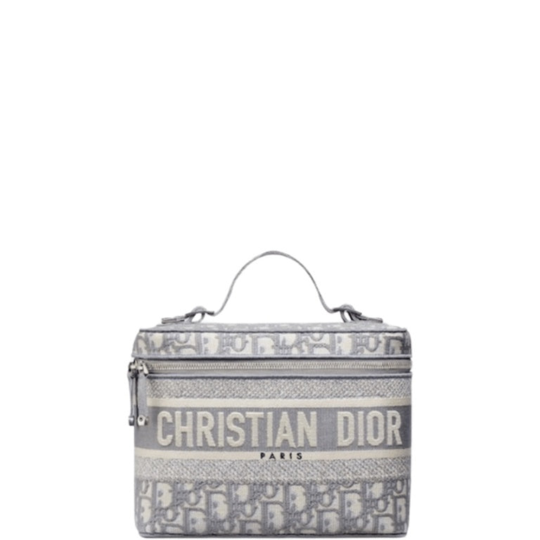 Ezyycart Bags DIR TRAVEL VANITY CASE GREY MONOGRAM 29CM