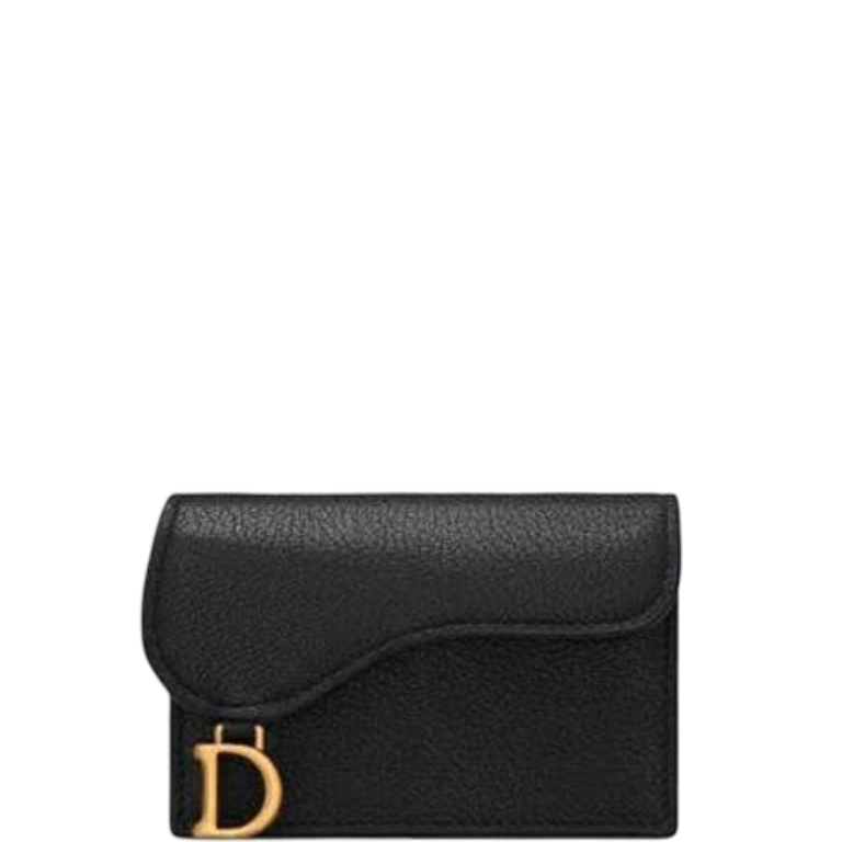 Ezyycart Bags dir SADDLE FLAP CARD HOLDER BLACK GOATSKIN S5611CCEH_M900