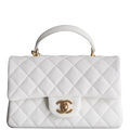 Anum Bags CHL MINI FLAPBAG WITH TOP HANDLE WHITE