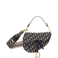 Anum Bags DIR SADDLE BAGGRAY OBLIQUE EMBROIDERY BLACK