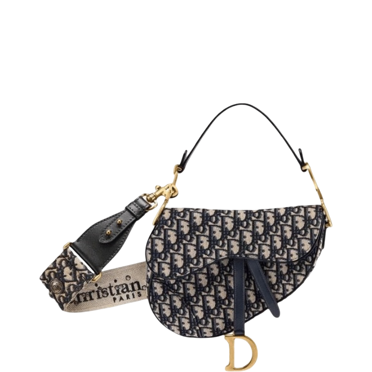 Anum Bags DIR SADDLE BAGGRAY OBLIQUE EMBROIDERY BLACK
