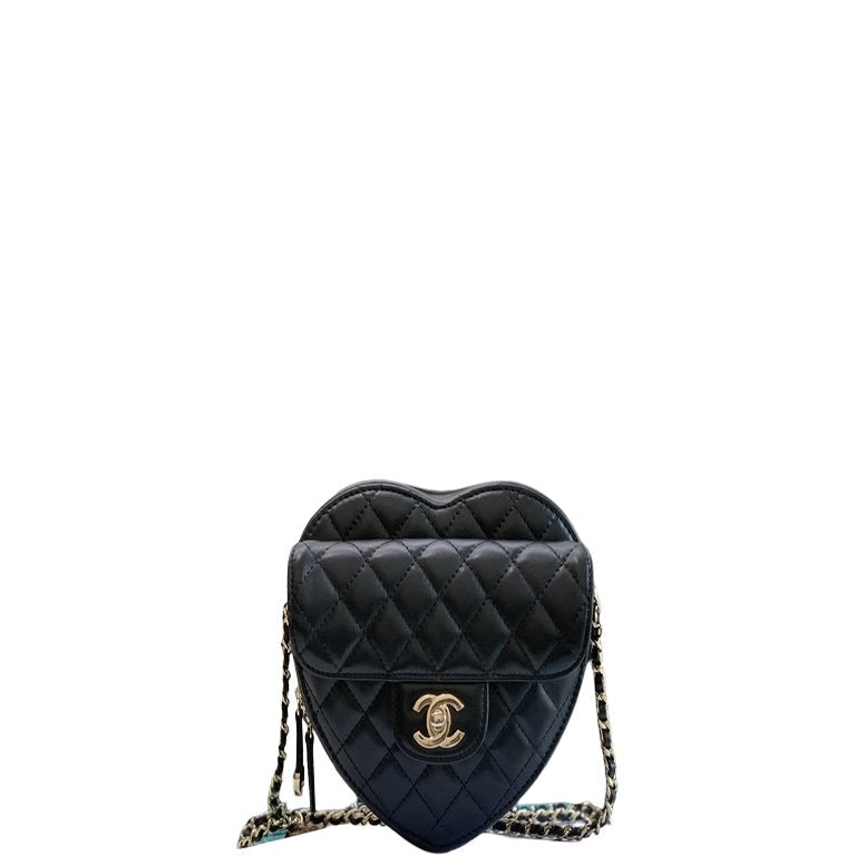 Anum Bags CHL MINI HEART BAG BLACK 7IN/18CM