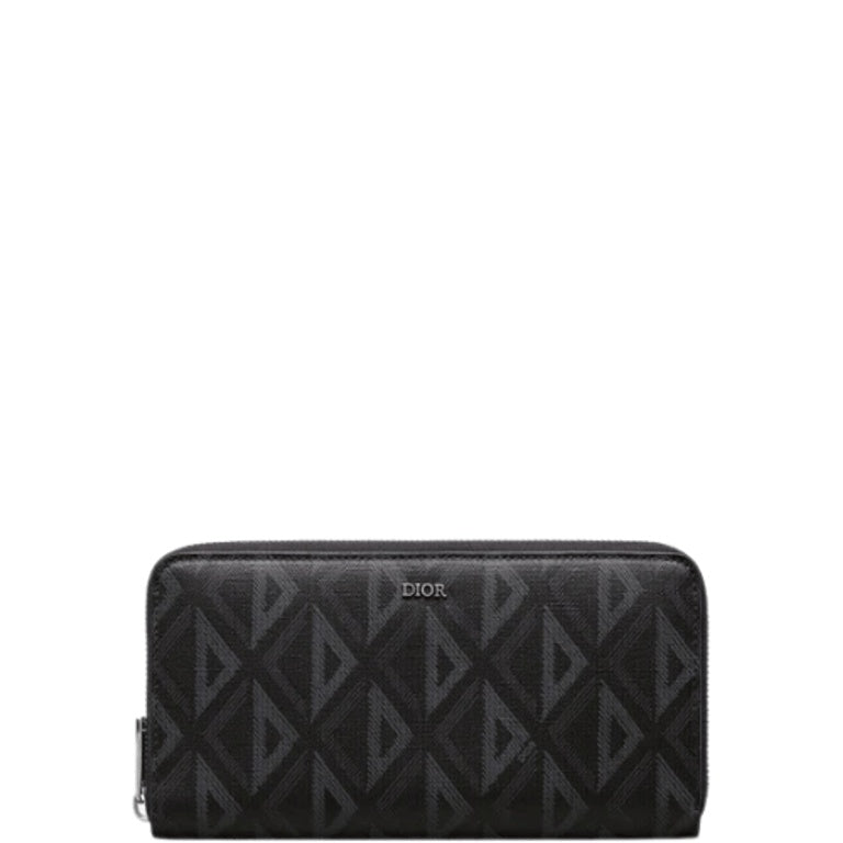 Ezyycart Bags dir ZIPPED LONG WALLET BLACK CD DIAMOND CANVAS 19.5CM 2ESBC252DCO H43E