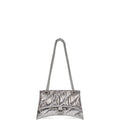 Ezyycart Bags BALENCIAGA CRUSH SMALL CHAIN BAG METALLIZED QUILTED IN SILVER 25CM