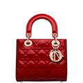 Ezyycart Bags DIR SMALL LADY CHERRY RED PATENT CANNAGE CALFSKIN 17CM