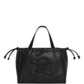 Ezyycart Bags CE SMALL CABAS DRAWSTRING CUIR TRIOMPHE IN SMOOTH CALFSKIN BLACK 24CM