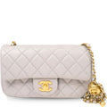 Anum Bags CHL FLAP BAG WITH CC BALL ON STRAP WHITE