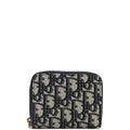 Ezyycart Bags dir OBLIQUE ZIPPER WALLET COIN POUCH BEIGE AND BLACK 11CM 973981