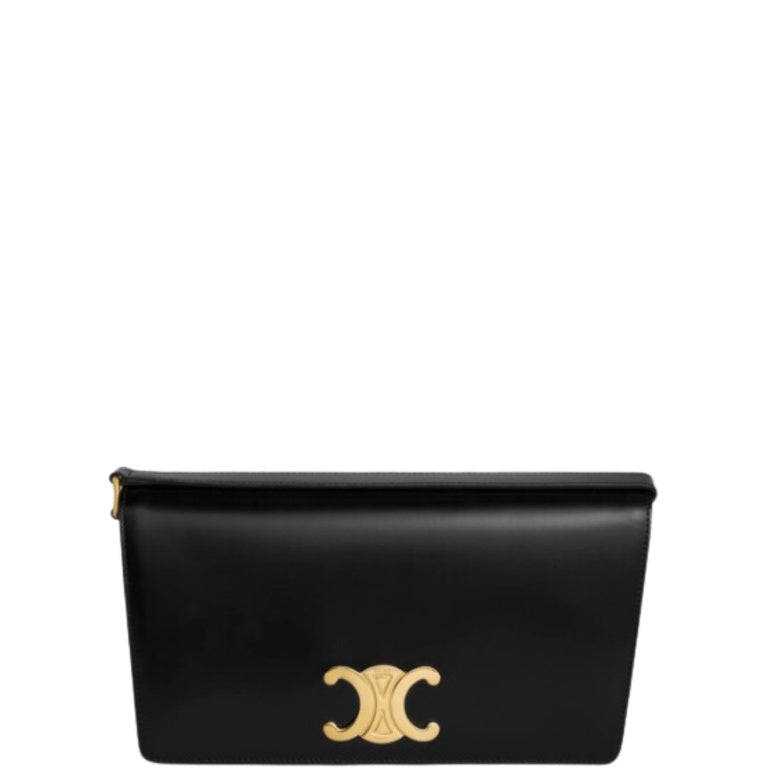 Ezyycart Bags CE BAG TRAPEZE TRIOMPHE BAG IN SHINY CALFSKIN BLACK