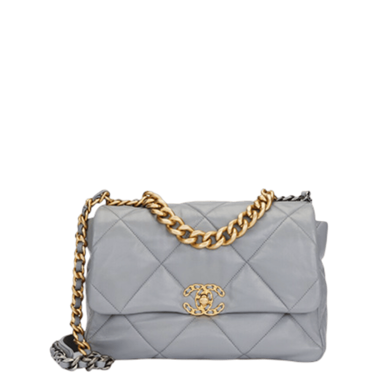 Anum Bags CHL 19 LAMBSKIN QUILTED HANDBAG BLUE 26CM