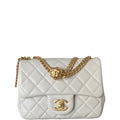 Anum Bags CHL WHITE RECTANGULAR MINI FLAP BAG 18CM