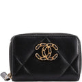 Anum Bags CHL 19 CARD HOLDER WITH ZIPPER LEATHER BLACK WALLET