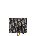 Ezyycart Bags dir SADDLE NANO POUCH BLUE AND BEIGE OBLIQUE JACQUARD 11CM S5654CTZQ