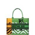 Ezyycart Bags DIR MEDIUM BOOK TOTE BRIGHT GREEN AND BRIGHT YELLOW D-JUNGLE POP EMBROIDERY 36CM