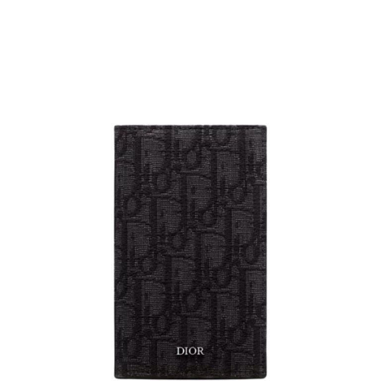 Ezyycart Bags dir LONG BI FOLD CARD HOLDER BLACK OBLIQUE JACQUARD 17.5CM 2ESCH147YSE H03E