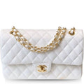 Anum Bags CHL CLASSIC MEDIUM FLAPBAG GOLDEN HARDWARE WHITE